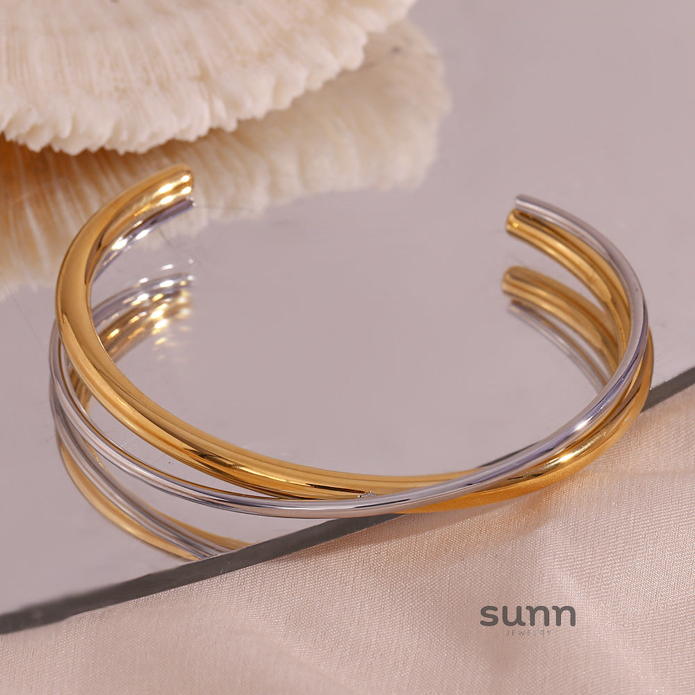 Ayomide Double Layer Cuff Bracelet [0ZQUT273]
