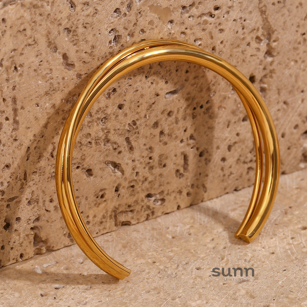 Ayomide Double Layer Cuff Bracelet [OAYSNHUD]