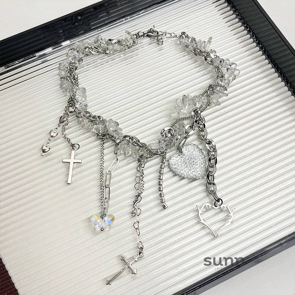 Ayvah Crystal Heart Charm Necklace [QPAAE1QO]