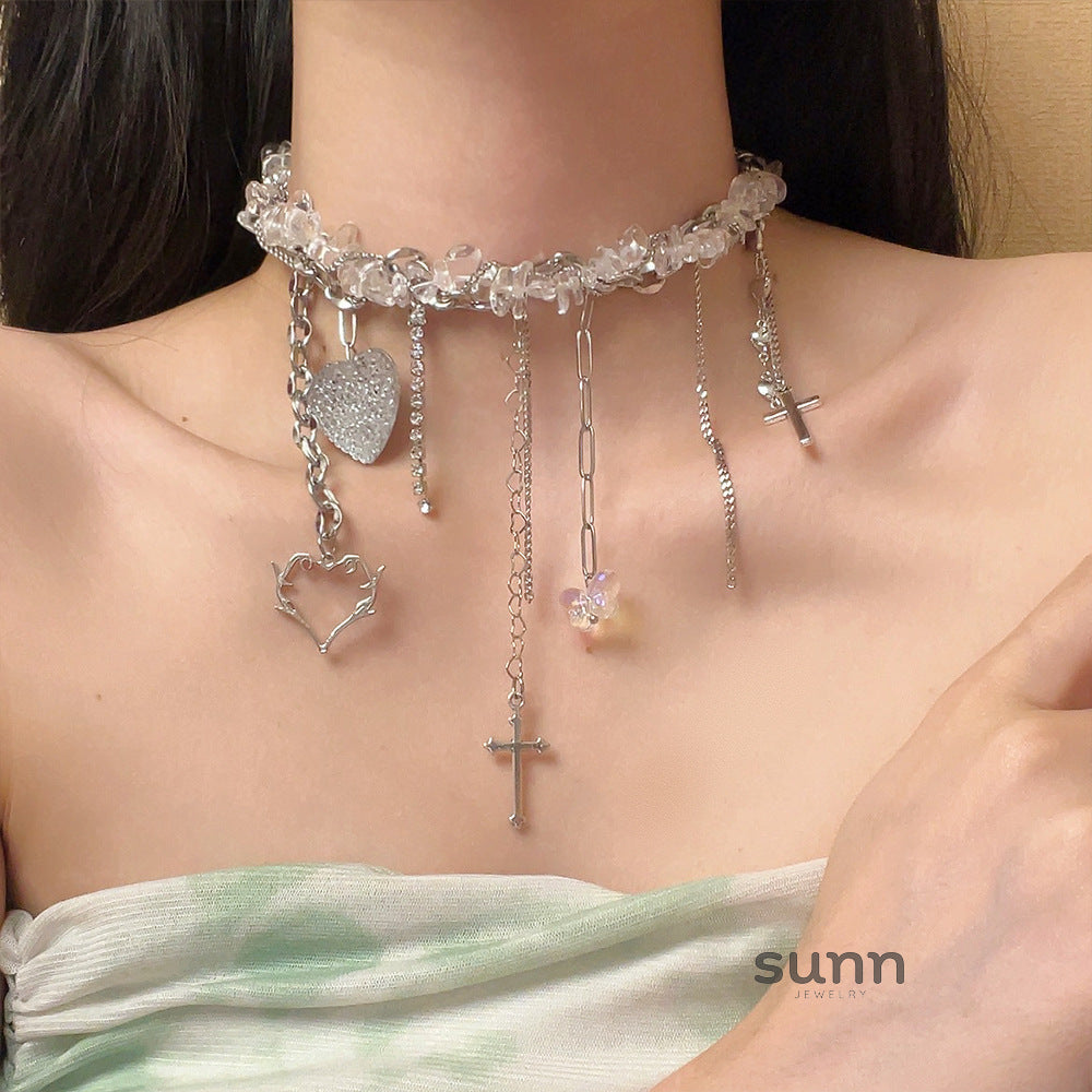 Ayvah Crystal Heart Charm Necklace [25HDZYWA]