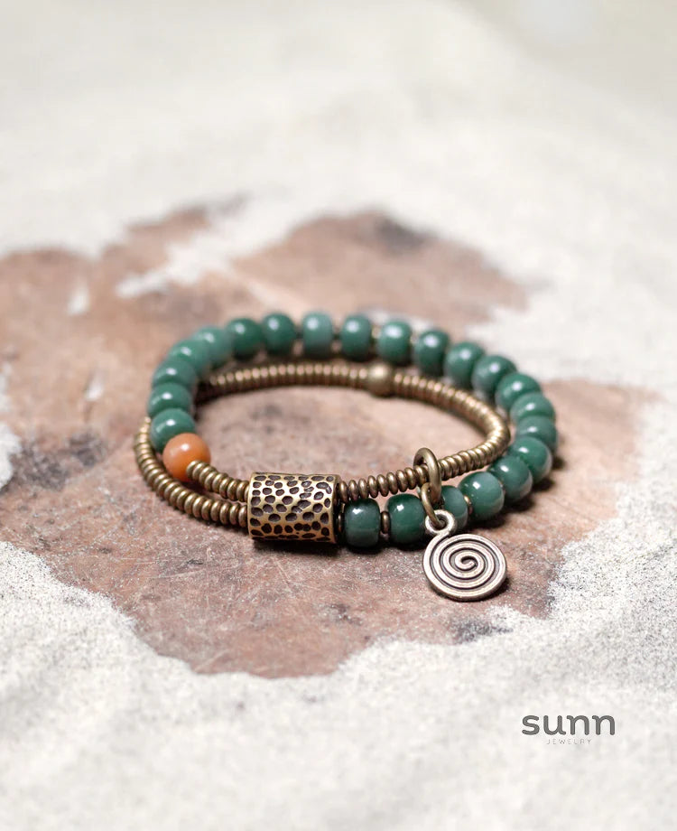 Azaliah Green Bodhi Bead Bracelet