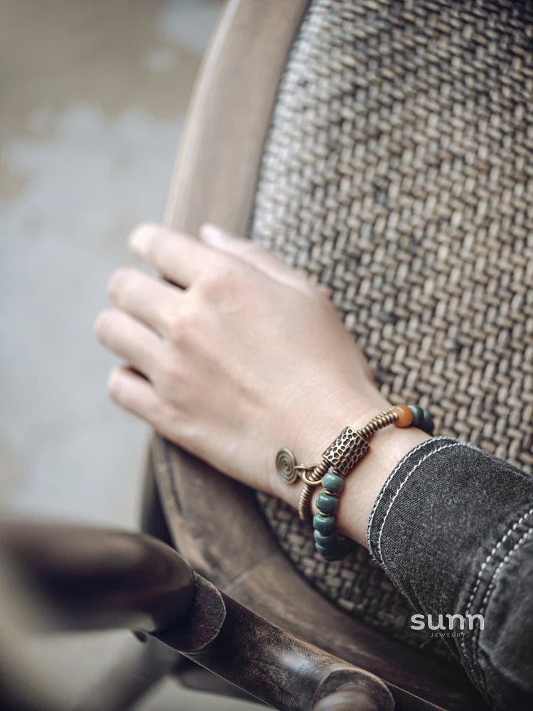 Azaliah Green Bodhi Bead Bracelet