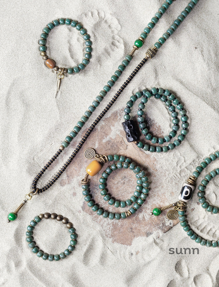 Azaliah Green Bodhi Bead Bracelet