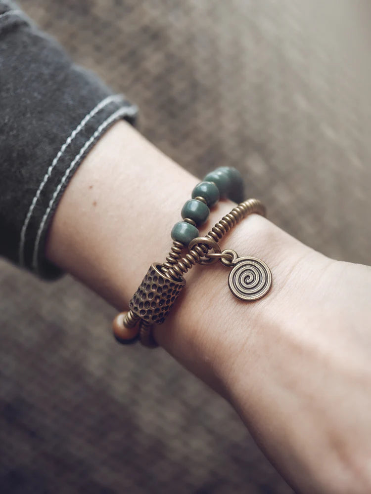 Azaliah Green Bodhi Bead Bracelet