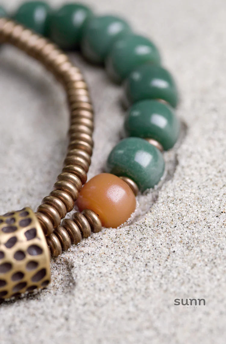 Azaliah Green Bodhi Bead Bracelet