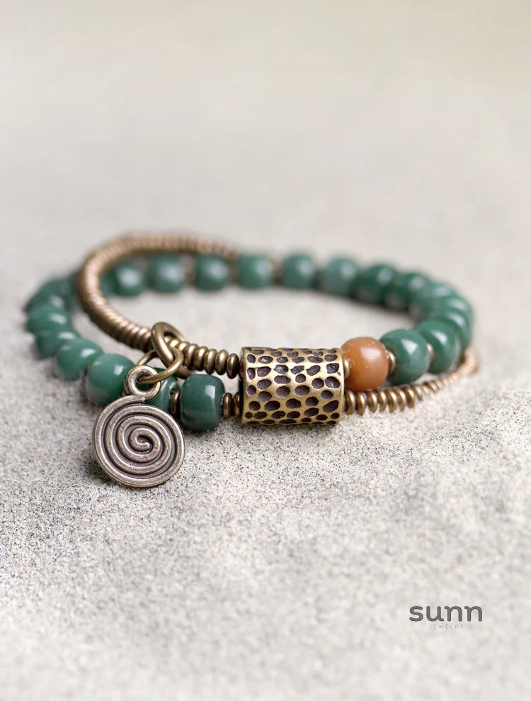 Azaliah Green Bodhi Bead Bracelet