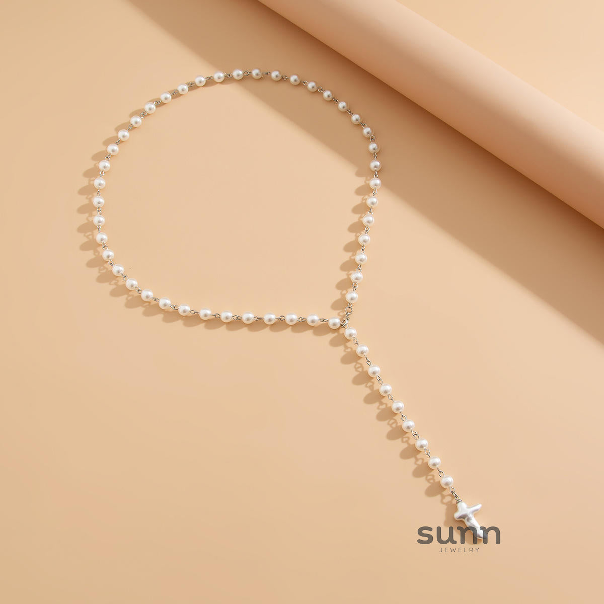 Azaliah Pearl Heart Tassel Necklace [LONJLA5X]