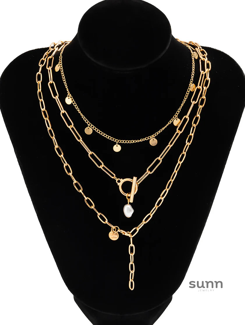 Azara Gold Layered Pendant Necklace