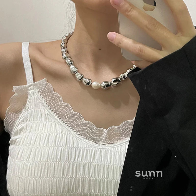 Azaria Irregular Pearl Choker