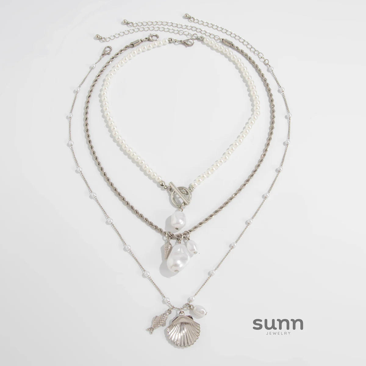 Azaria Layered Pearl Necklace Set