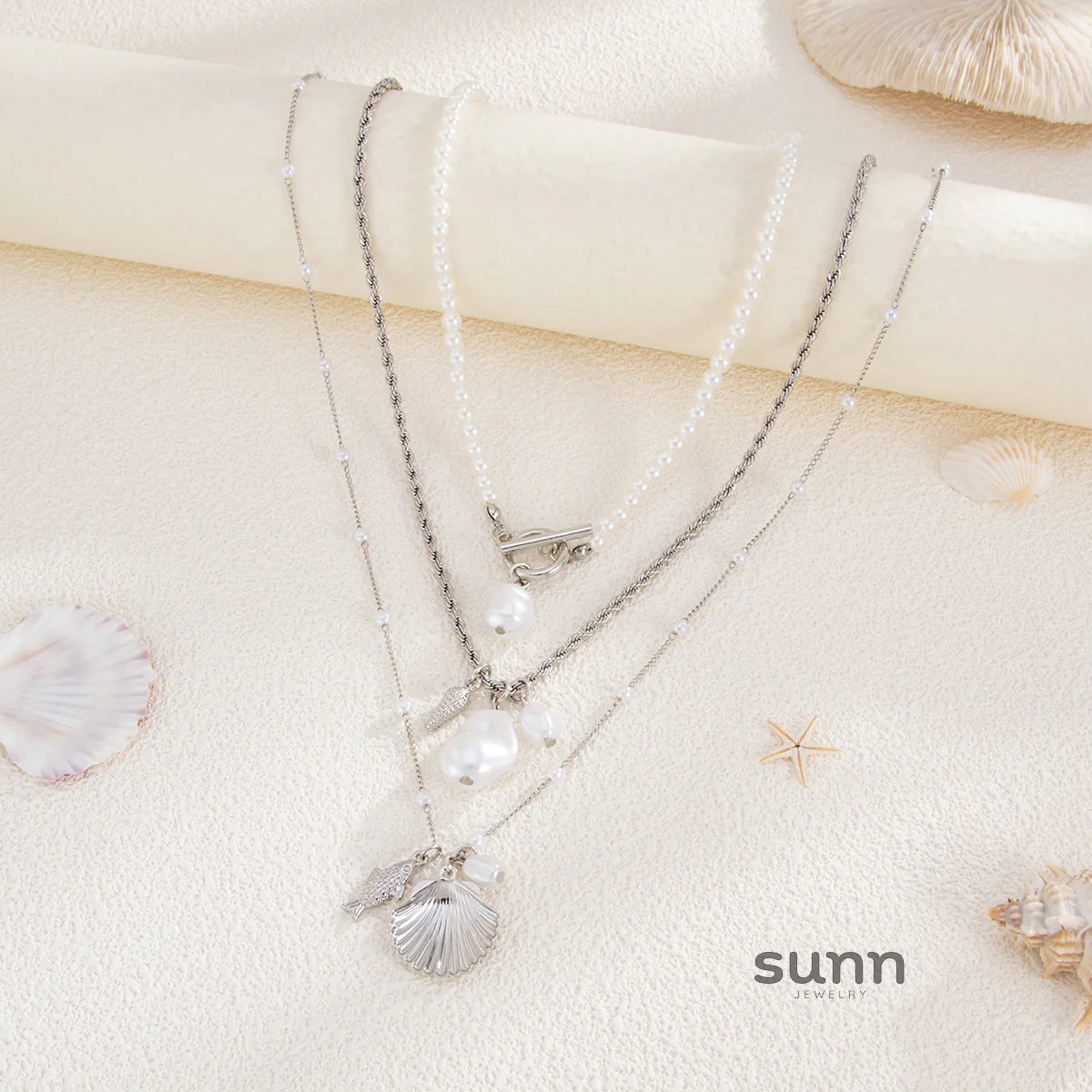 Azaria Layered Pearl Necklace Set
