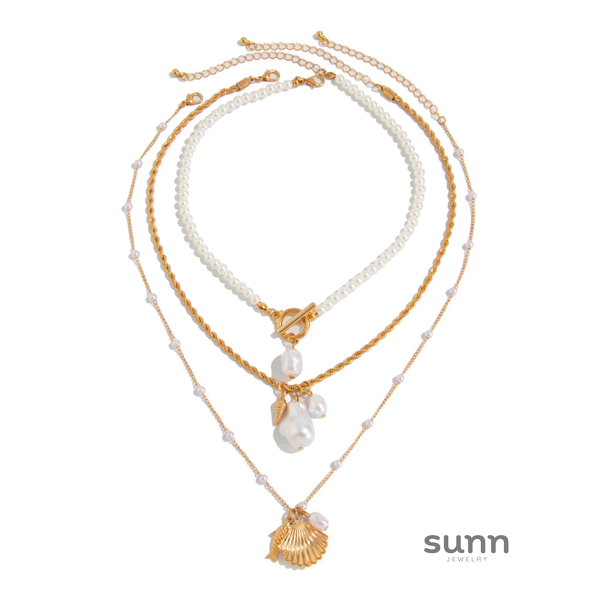 Azaria Layered Pearl Necklace Set