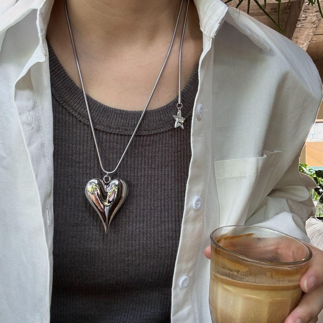 Aziyah Big Heart Adjustable Necklace [VO52X3BG]