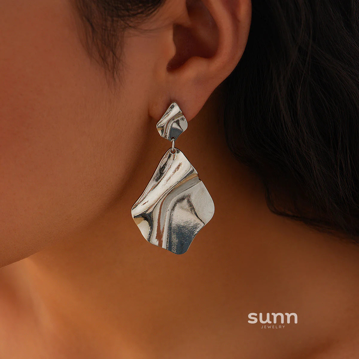 Azlyn Pleated Diamond Earrings
