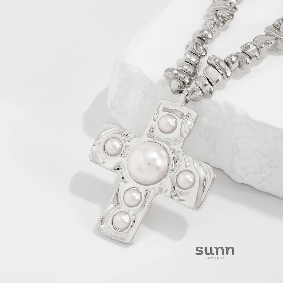 Azrael Irregular Cross Necklace