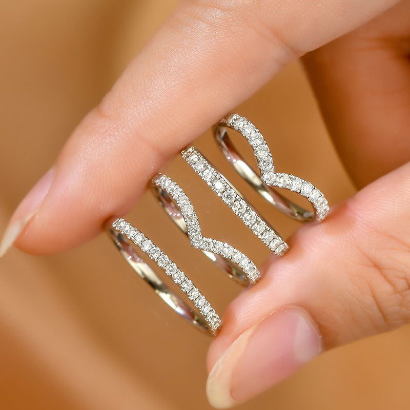 Azul Sparkling Stackable Rings [W40ETB47]