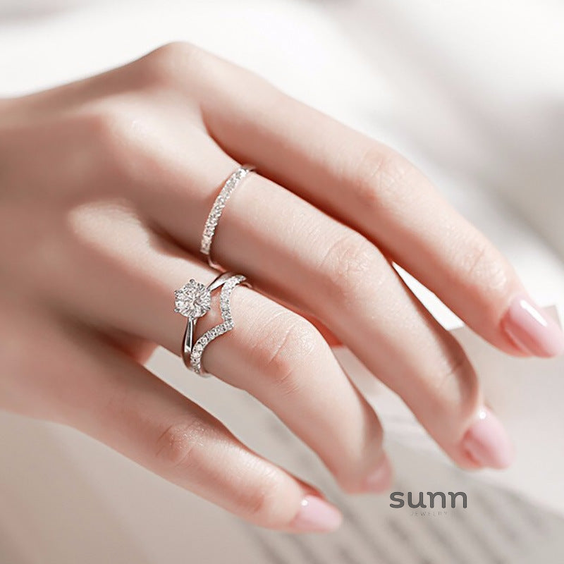 Azul Sparkling Stackable Rings [1KS5JOAG]
