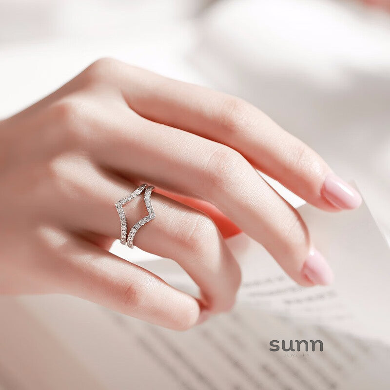 Azul Sparkling Stackable Rings [I6FSUHIB]
