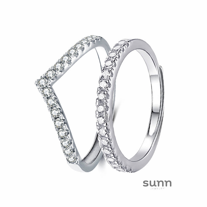 Azul Sparkling Stackable Rings [RUAIN2X7]