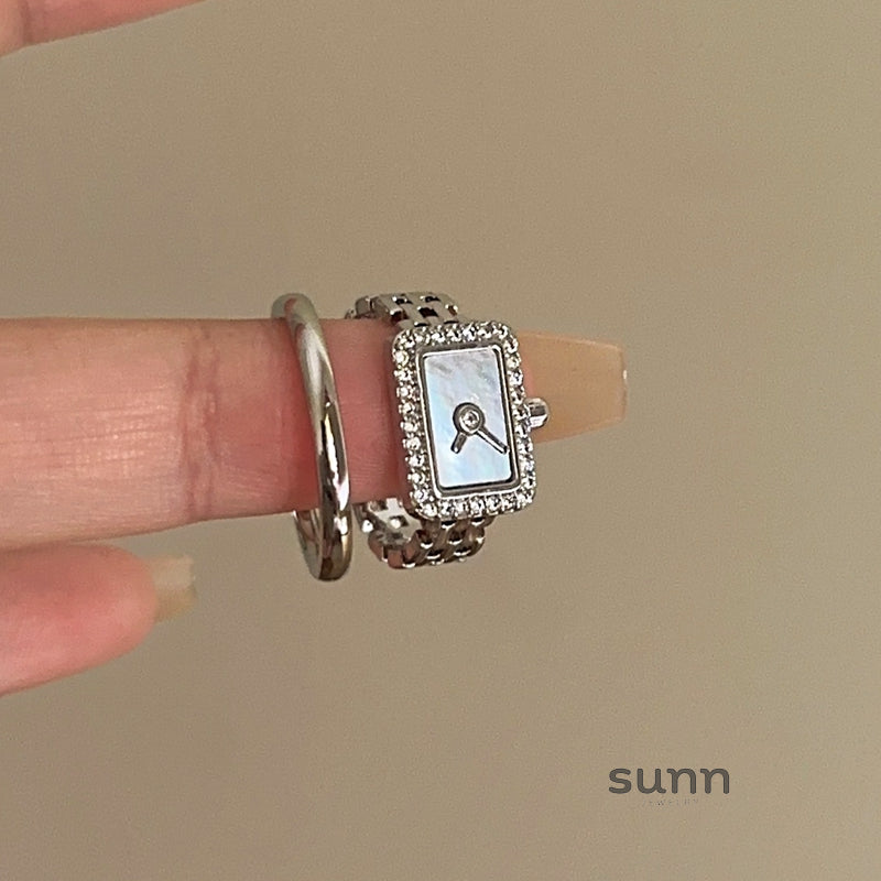 Baileigh Silver Timepiece Ring [5TOUYBM9]