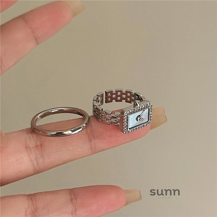 Baileigh Silver Timepiece Ring [PBE83YZ4]