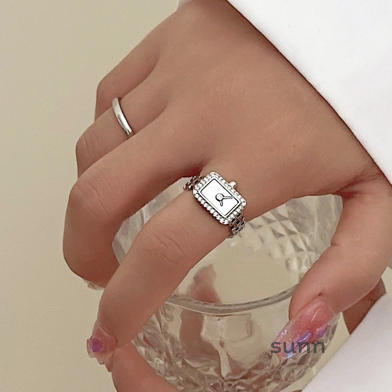 Baileigh Silver Timepiece Ring [K8G19E5E]