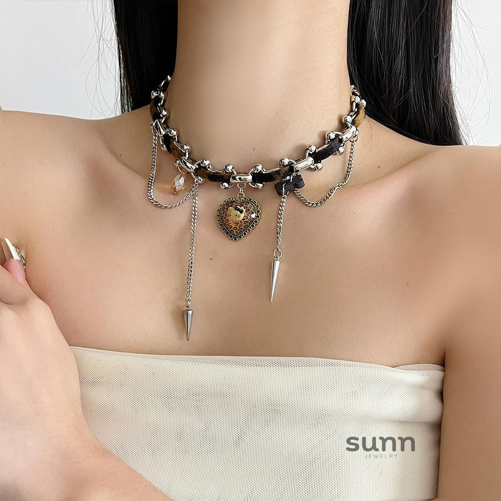 Baleigh Y2K Heart Cat Choker [KICDUXQB]