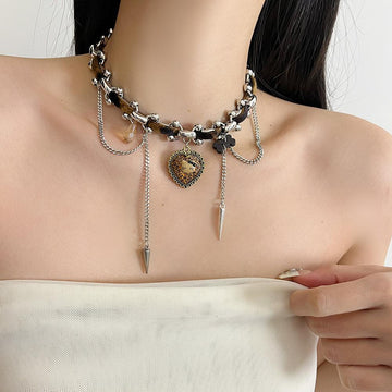 Baleigh Y2K Heart Cat Choker [P839PT03]