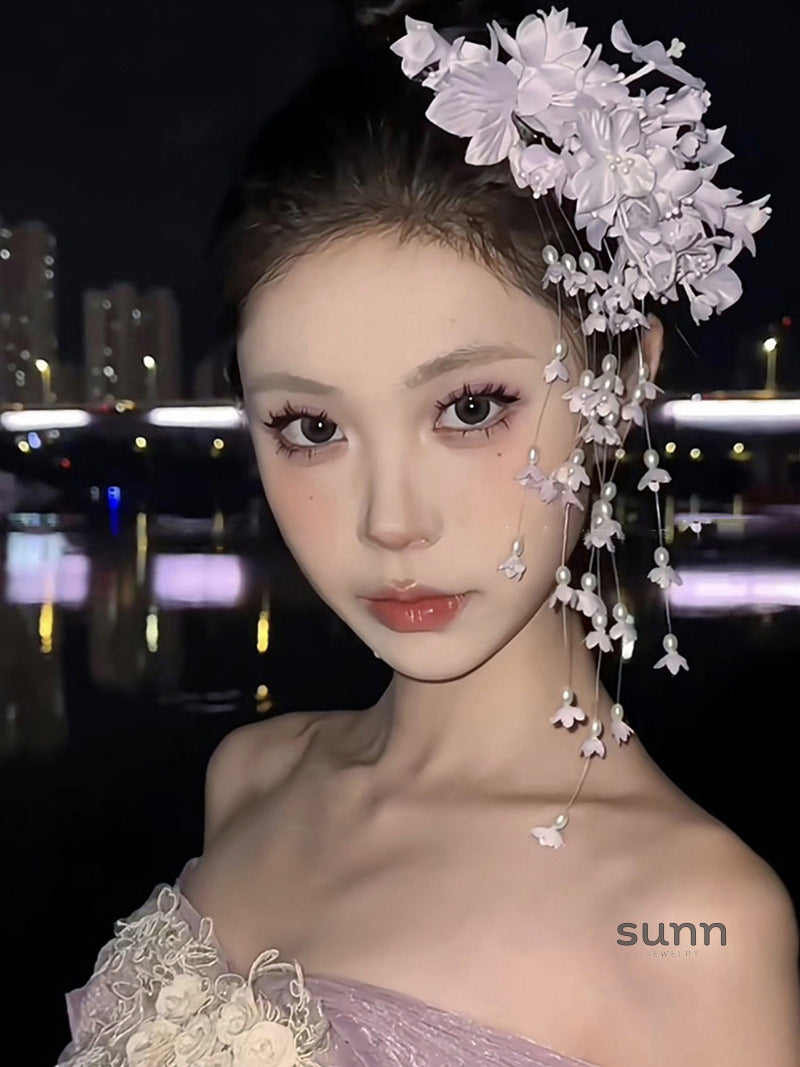Basma Lily Tassel Hair Clip [W1PU6QDJ]