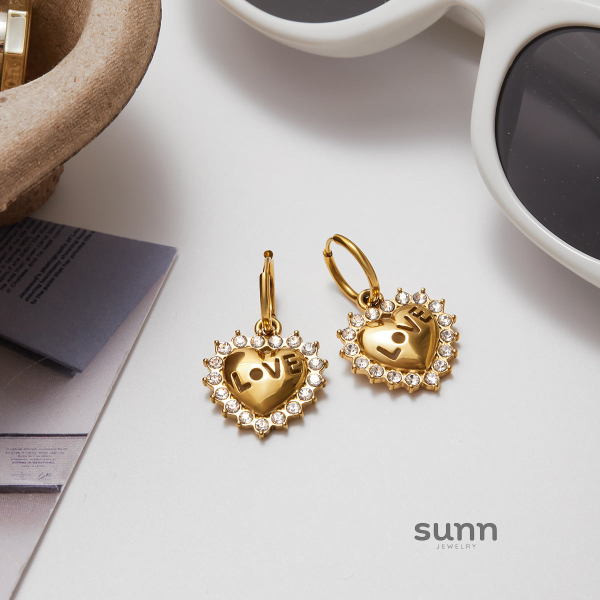 Bayla Stainless Steel Heart Stud Earrings [KL5C7WN5]