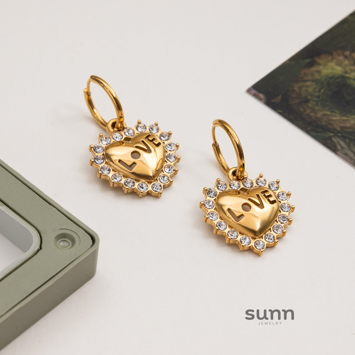 Bayla Stainless Steel Heart Stud Earrings [5M227I07]