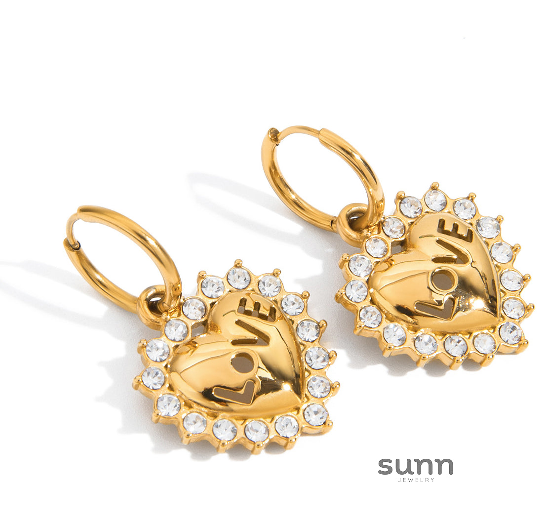Bayla Stainless Steel Heart Stud Earrings [EFI220Y3]