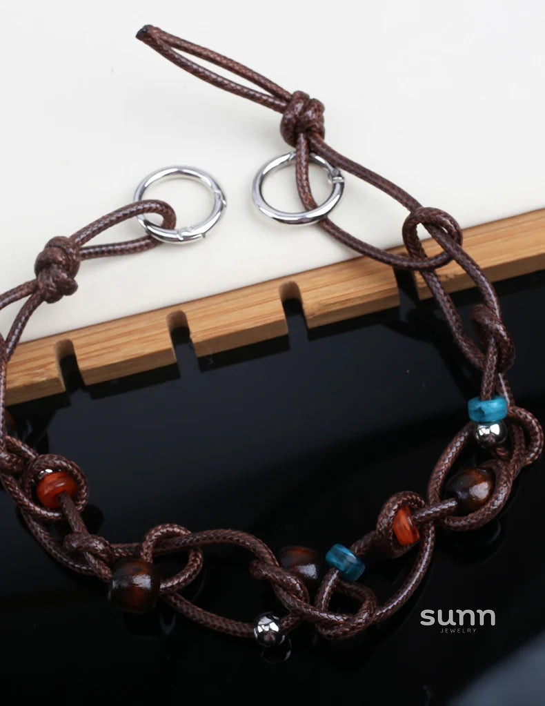 Bayla Suede Wood Bead Choker