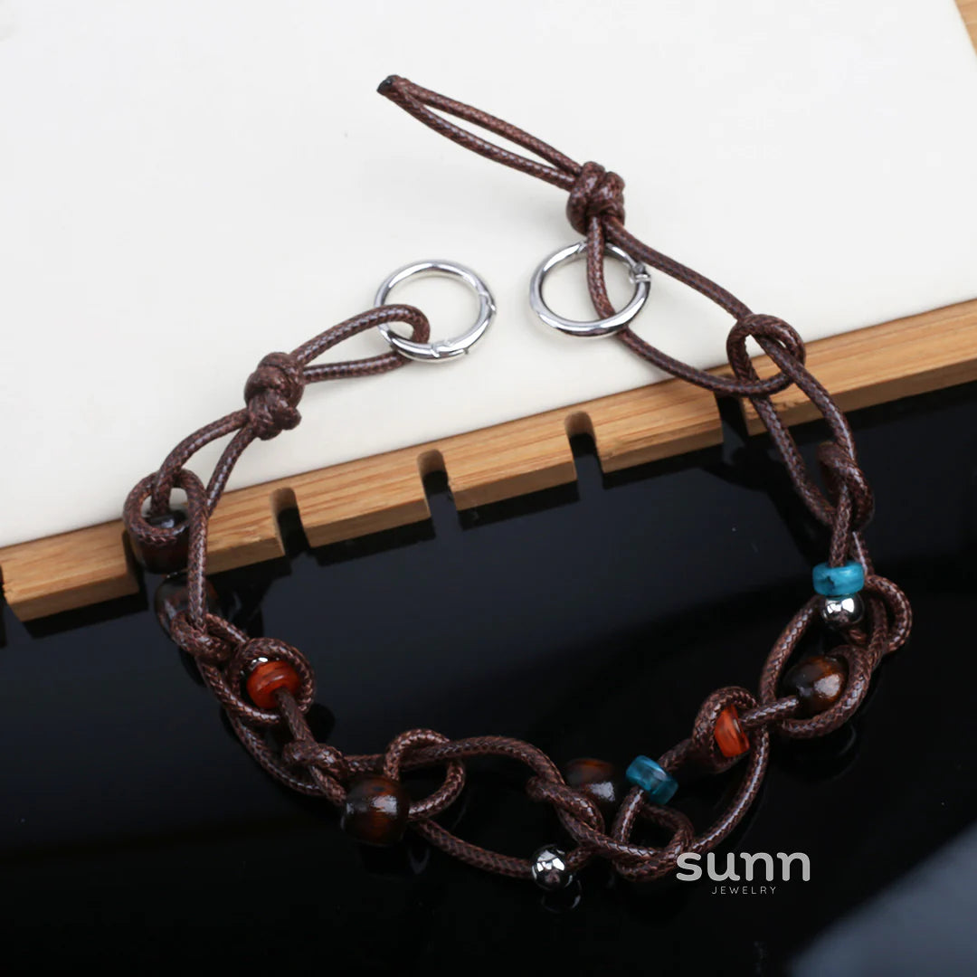 Bayla Suede Wood Bead Choker