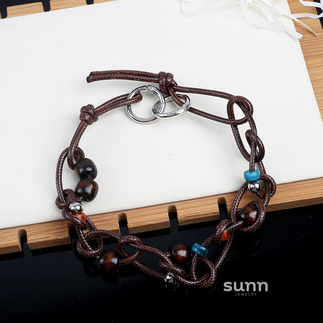 Bayla Suede Wood Bead Choker