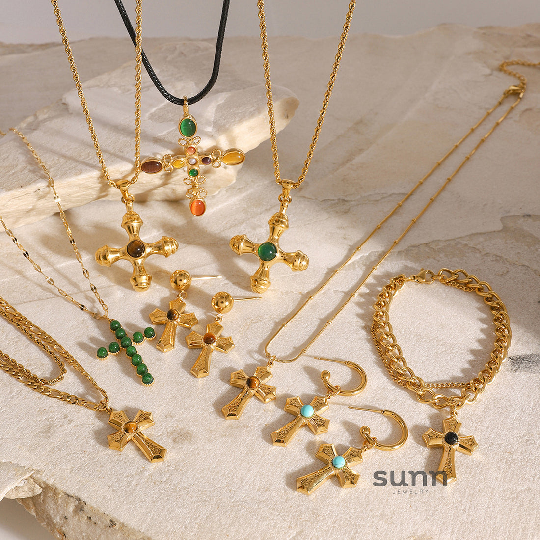 Baylei Zircon Cross Necklace [949WA55V]