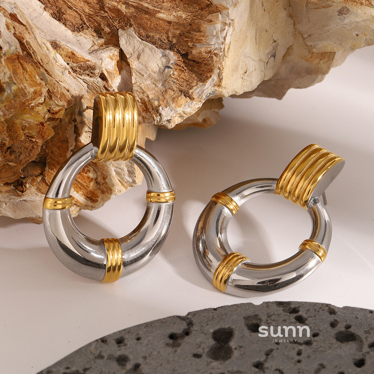 Bayleigh Titanium Hoop Earrings [04XRD0EW]