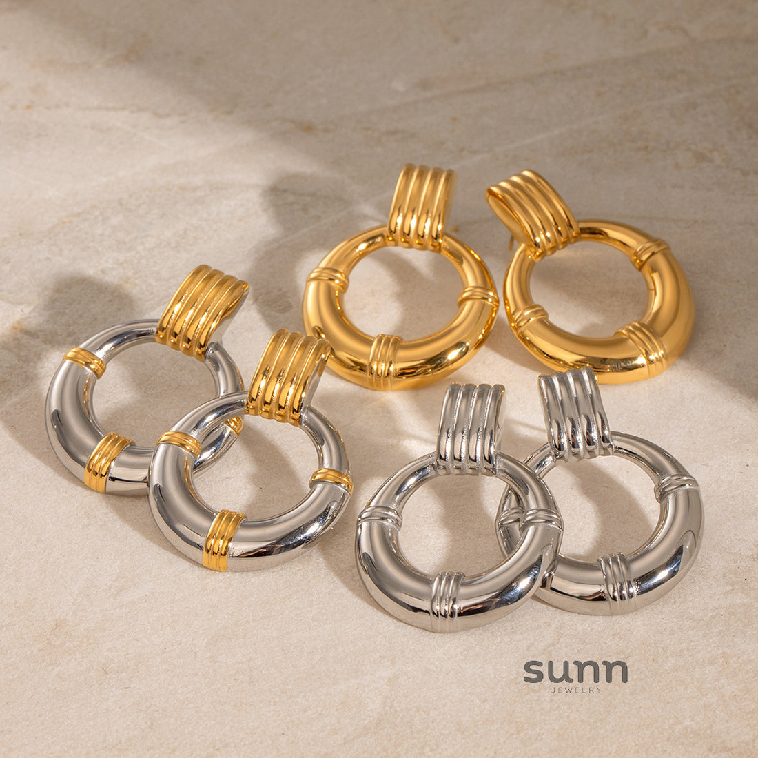 Bayleigh Titanium Hoop Earrings [IXVGW1Z4]