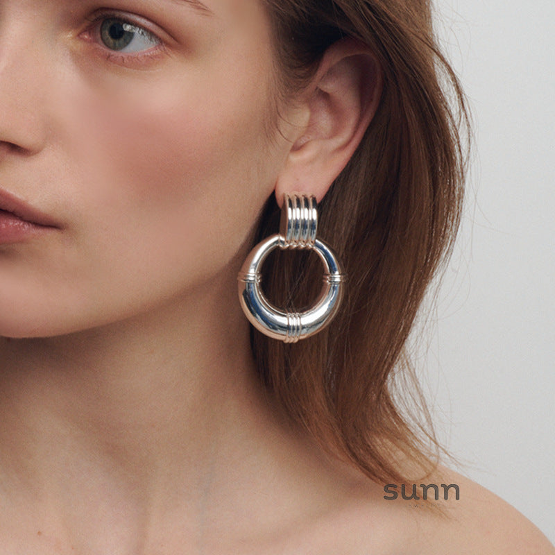 Bayleigh Titanium Hoop Earrings [4N2YICXF]