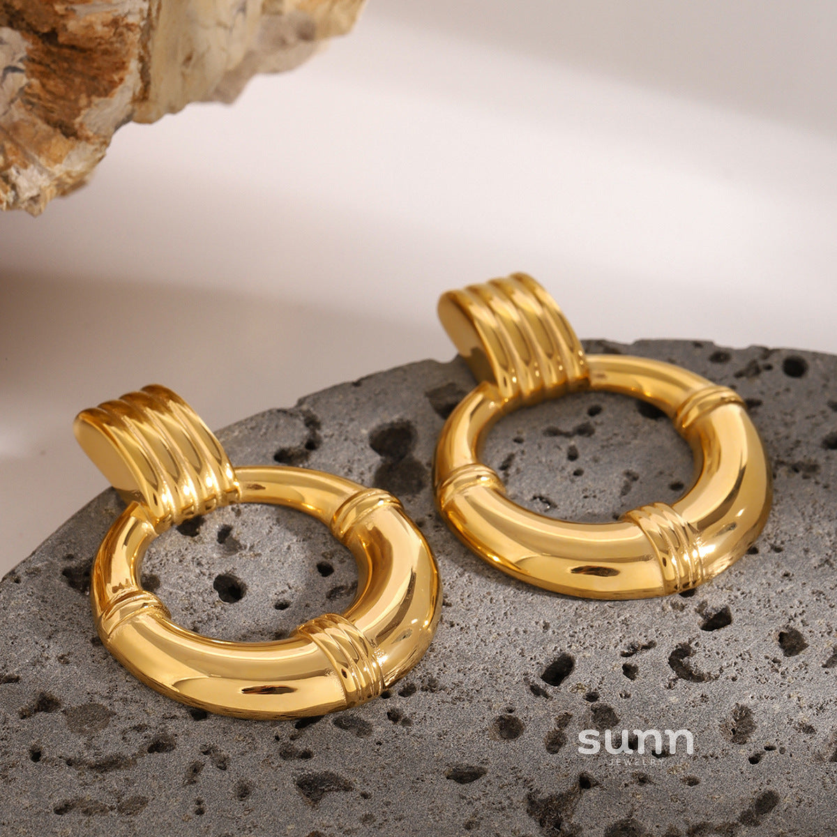 Bayleigh Titanium Hoop Earrings [LOURCNDH]