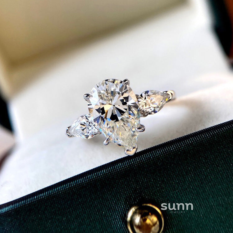 Beautiful Pear Halo Ring [JNMINNS2]