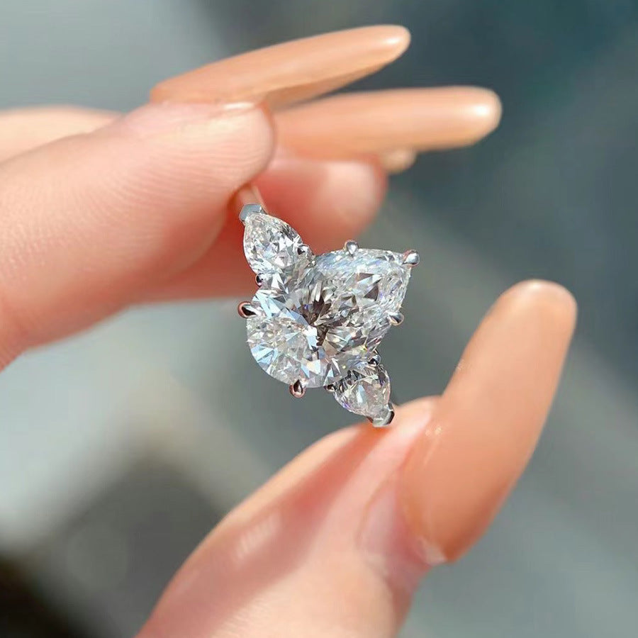 Beautiful Pear Halo Ring [YNKLGQPT]