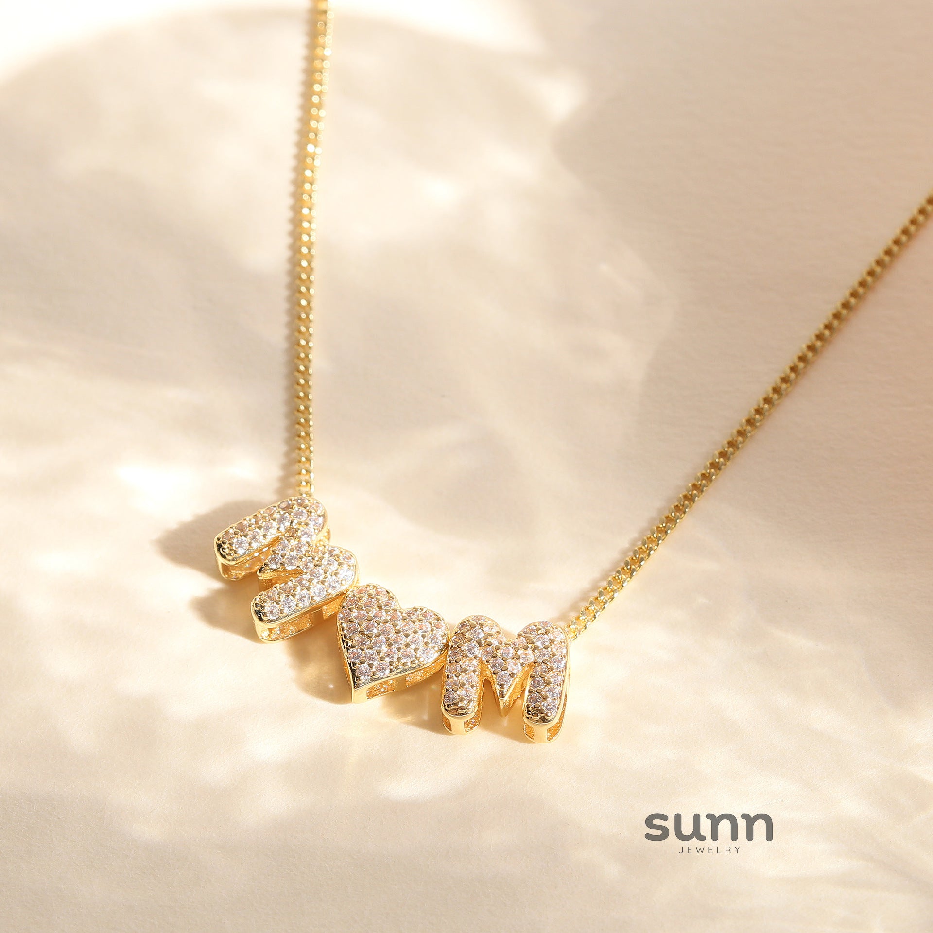 Beautiful Zircon Letter Necklace [FL14HU9W]