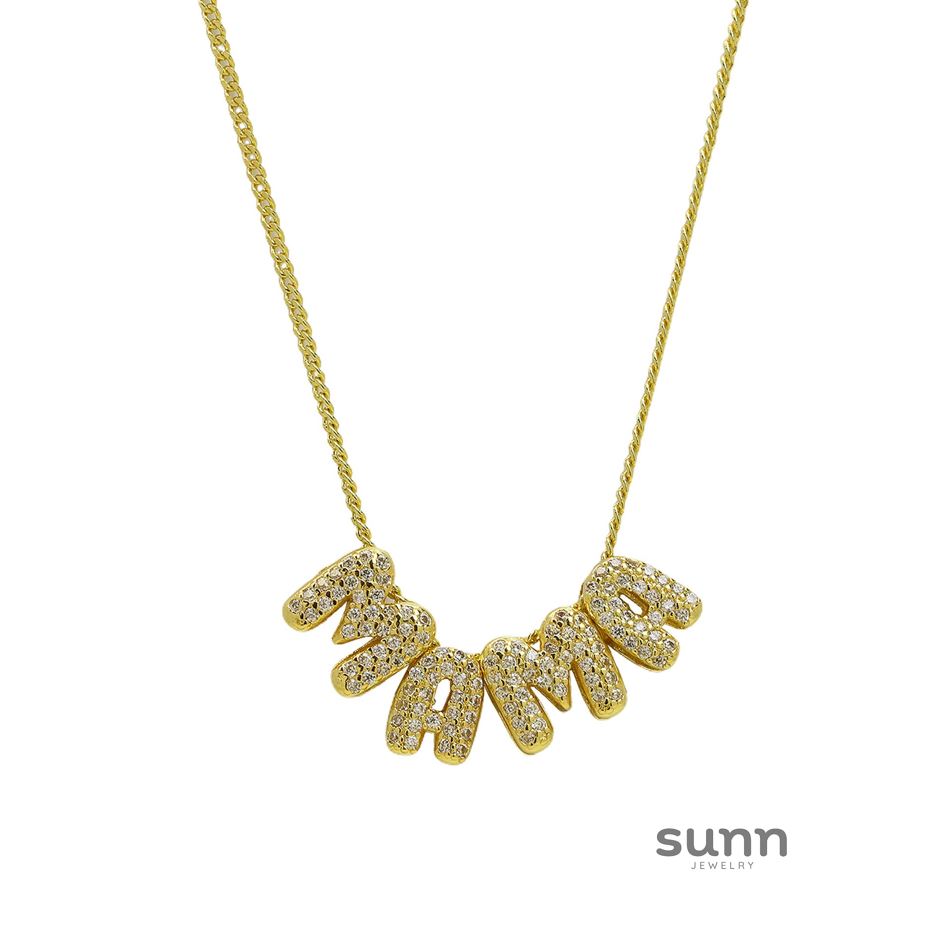 Beautiful Zircon Letter Necklace [HU7ZP0DL]
