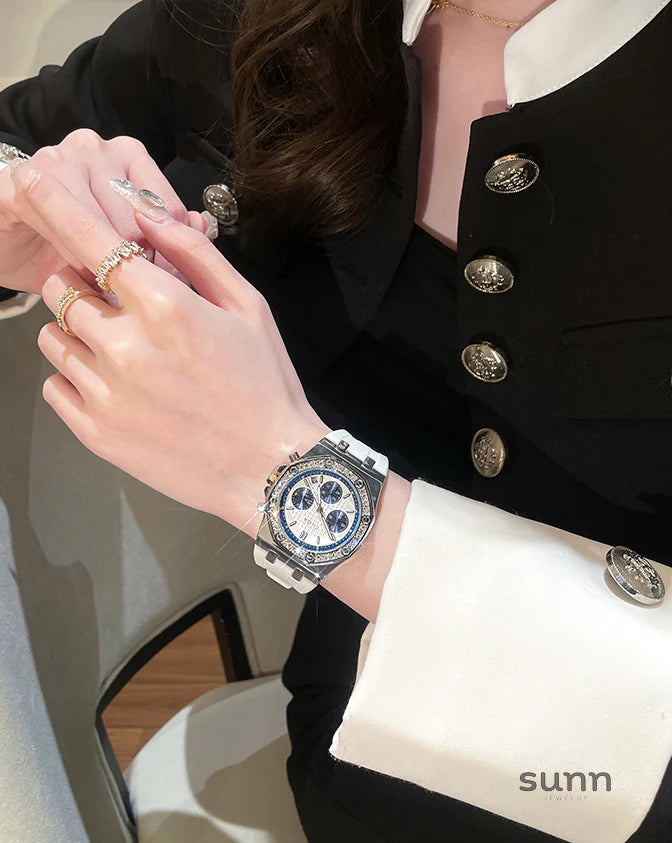 Becky Crystal Bezel Wristwatch