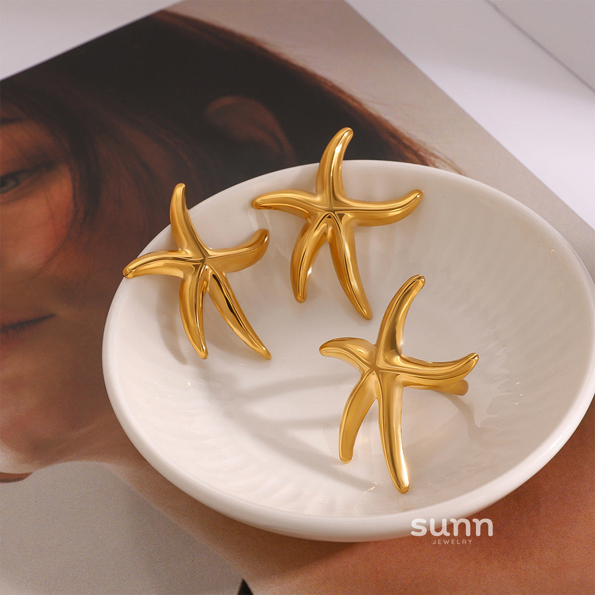 Bella Starfish Drop Earrings [TV85DXBG]