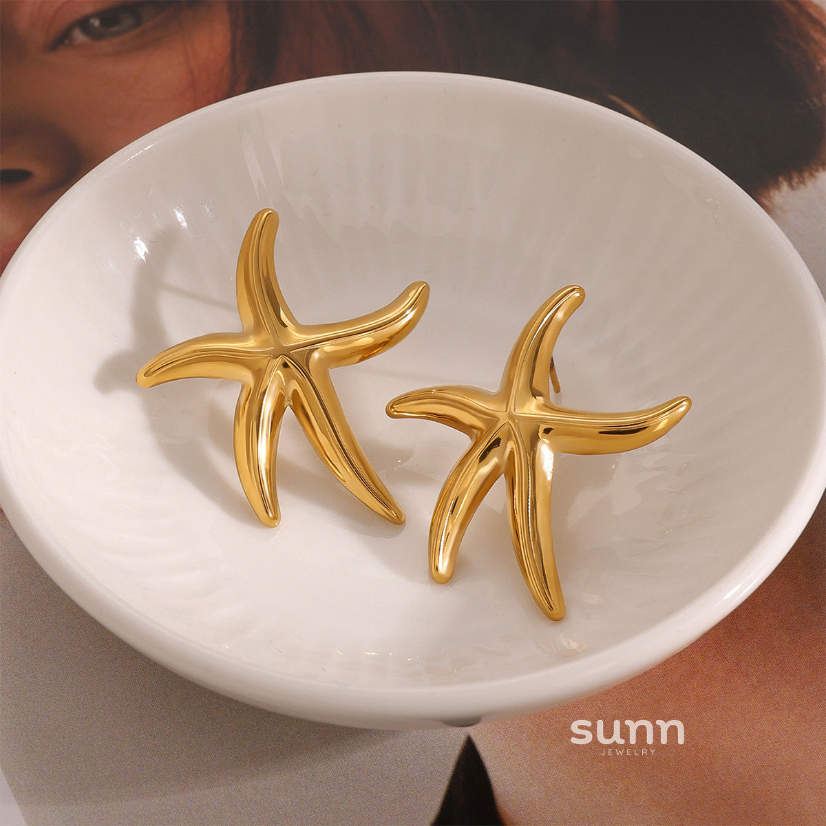 Bella Starfish Drop Earrings [PL2UAFG0]