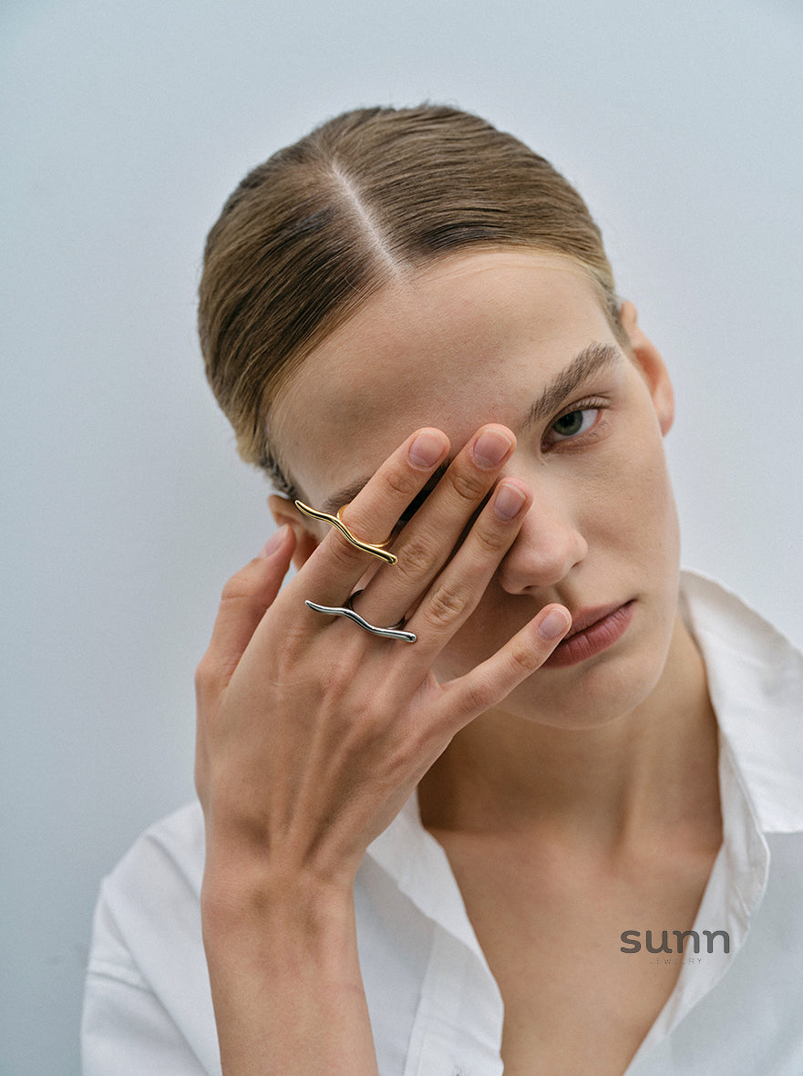 Bellah Ripple Open Ring [P0TUVB78]