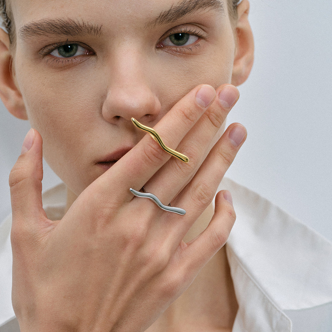 Bellah Ripple Open Ring [FB095EVW]