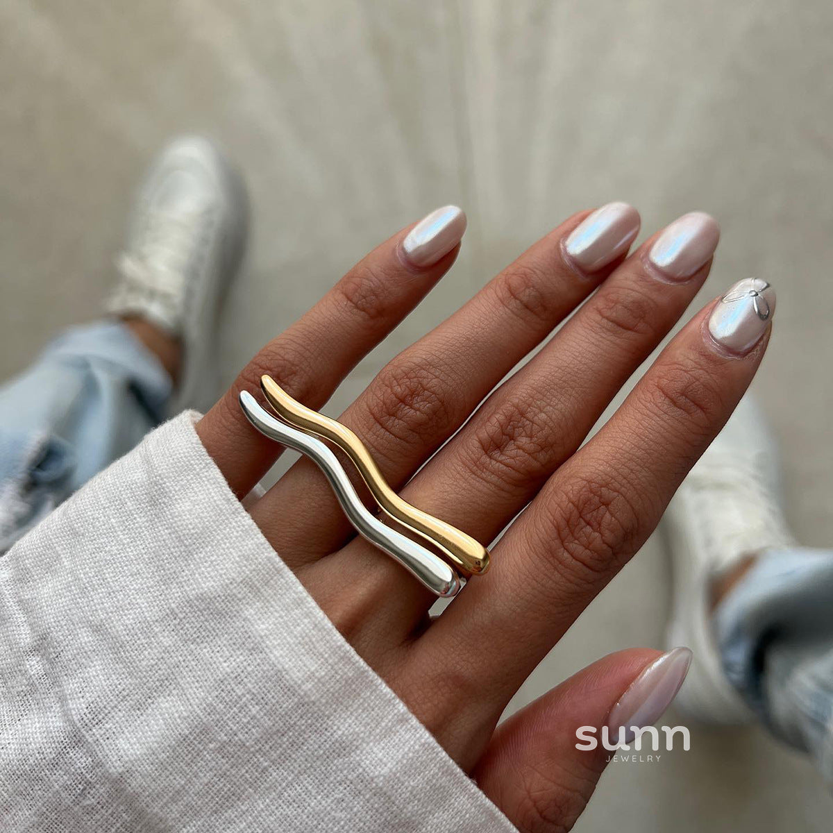 Bellah Ripple Open Ring [KI0HJG04]